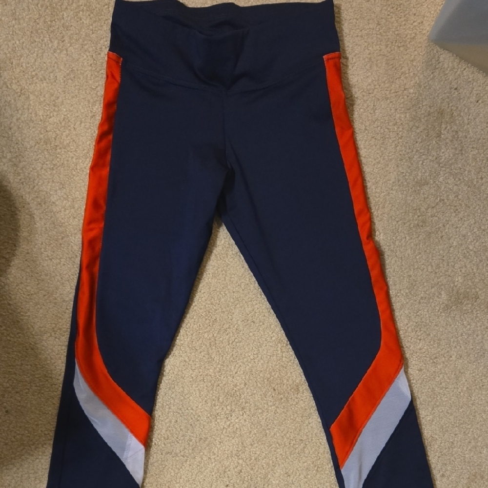 Small Navy Leggings with Red and White Accents